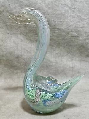 60s Murano Glass Bird Swan Filigrana Latticino Orig Label Italian Bowl Ashtray • $59.95