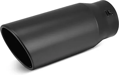 Exhaust Tip 2.5 -3.5  Inlet 5  Outlet 12   Universal-Fit Black Bolt-On Tailpipe • $25.90
