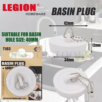 Multi Fit Plug Bath Sink 40mm Basin Easy Squeeze & Lift • $4.99