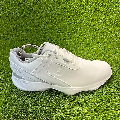 Footjoy Sport LT Mens Size 10M White Athletic Leather Golf Cleats Shoes 58084 • $59.99