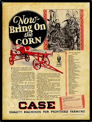 1929 J.I. Case Threshing Machine New Metal Sign: Case Silo Filler - Racine WI • $19.88