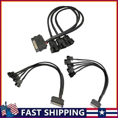 PC 1 To 3 4 5 4-Pin Cooling Fan Hub Splitter Cable 12V SATA Power Supply Adapter • $6.52