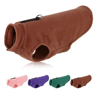 $8.63 • Buy Fleece Dog Vest Sweater Warm Pullover Puppy Coat Jacket With Leash Attachment