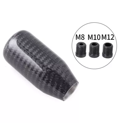 $15.19 • Buy Black Forged Carbon Fiber Manual Gear Gear Shift Knob Lever Shifter Universal