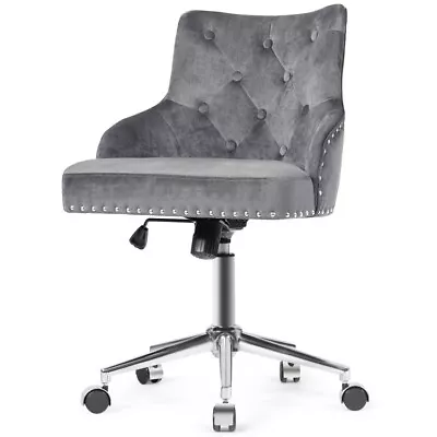 Steel Upholstered Tufted Home Office Chair Swivel Computer Adjustable Chair Desk • $110.98