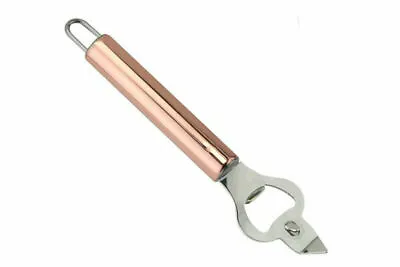 Copper Bottle Opener With Can Piercer Jar Lid Remover Stainless Steel Apollo • £2.95