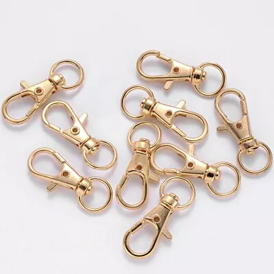 10pcs/Lot Lobster Clasp Hooks Swivel Plated Key Ring Clasps Jewelry Finding DIY • $3.79