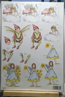 Craft UK A4 Die Cut Decoupage Sheet - Line869 Fairies • £1.38