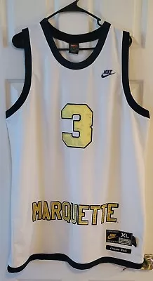 Dwyane Wade Vintage Nike Marquette Jersey Ncaa Size Xl Stitched Gold Very Rare! • $99.99