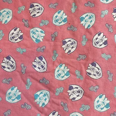 3 Yards 57x104 Vintage Disney Fabric Mickey Minnie Mouse Jersey Cotton Stretch • $35