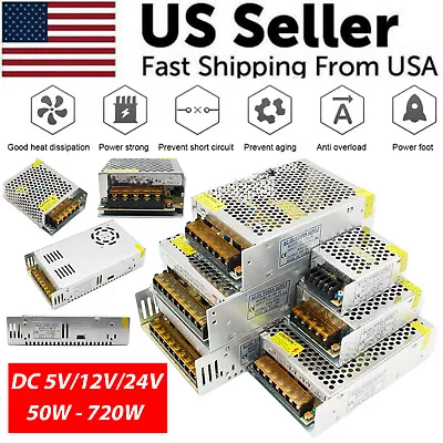 $32.49 • Buy Switch Power Supply Transformer AC 110V To DC 5V 12V 24V Adapter For LED Strip