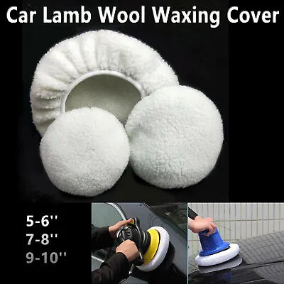 Car Polisher Wax Polishing Bonnet Buffer Pads Lambs Wool Cover 5-6/7-8/9-10'' • $7.89