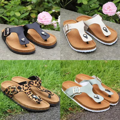 Ladies Comfort Summer Beach Buckle Slip On Flat Wide Mules Sliders Sandals Size • £7.95