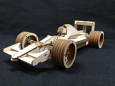 Laser Cut Wooden Formula 1 Race Car 3D Model/Puzzle Kit • £45.99
