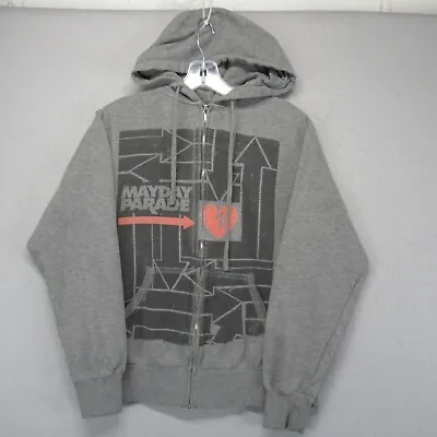 Vintage Mayday Parade Hoodie Men Small Gray Full Zip Band Y2K Emo Tour Promo APX • $39.95