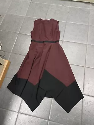 Womens Marks And Spencer Burgundy And Black Long Dress 14 • £8