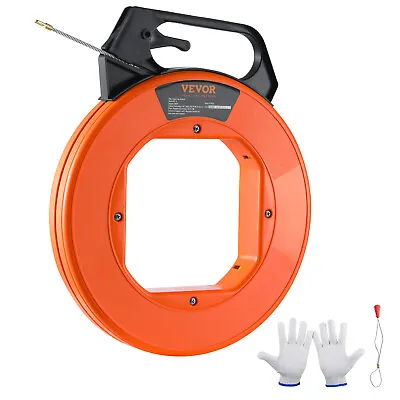 VEVOR Fish Tape Wire Cable Line Puller 100ft 3/16in Fiberglass High Plastic Case • $26.99