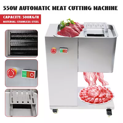 550W Meat Cutting Machine Meat Cutter Slicer With 3mm Blade 500KG/H Output 110V • $532.95