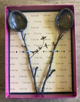 Table Art SP 09 BR Metal Decorative Walnut Spoons Set Of 2 Box Michael Michaud • $28