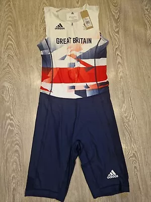 £56 • Buy Adidas Tokyo 2020 Olympic Team GB Cycling Running Suit Speedsuit Size L 42 44