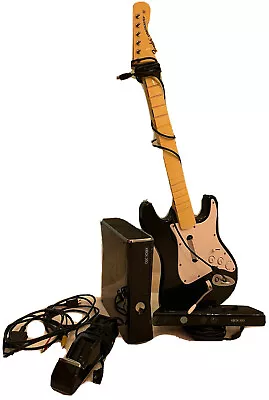 $79.99 • Buy Microsoft Xbox 360 S Slim Console Model 1439 Gloss Black Guitar Hero Cleaned