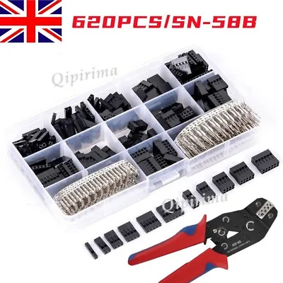 620PCS Assorted 2.54mm Dupont Wire Cable Jumper Header Connector Kit & M/F Crimp • £17.99