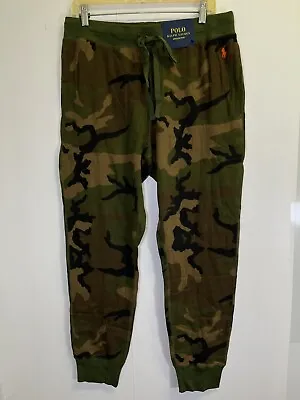 NEW Polo Ralph Lauren Men's XL Camo Green Thermal Pajama Joggers Waffle Knit • $25.83