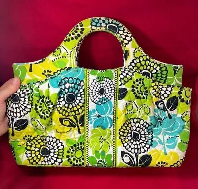 Vera Bradley Limes Up Abby Bag Quilted Green Yellow Black White Handbag Purse • $26.99