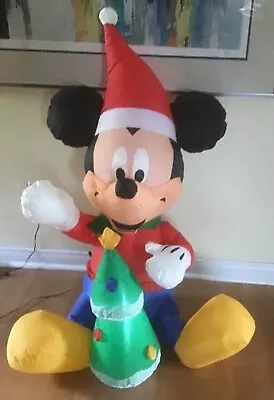 Gemmy Inflatable Disney Mickey Mouse Christmas Tree 42  233 346 • $34.95