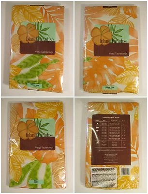 $8.99 • Buy NIP ELRENE Tropical Floral Kitchen Party Vinyl Tablecloth~Oblong, Oval, Round 