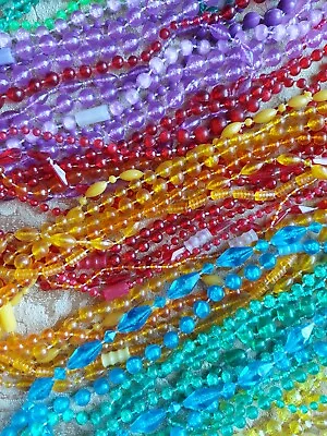 #F-Vintage Plastic New Orleans Mardi Gras 1970's- Carnival Parade Beads -3 Dozen • $8.25