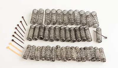 Lot Of 40 Vintage 1950s Wire Hair Brush Rollers MESH CURLERS 3 Different Sizes • $25