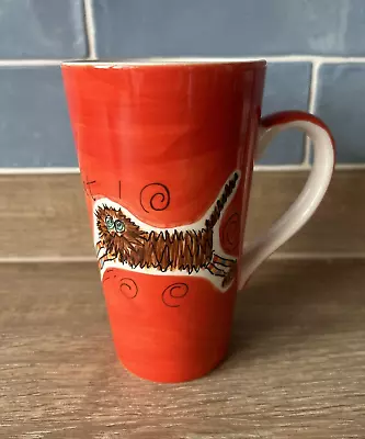 Whittard Of Chelsea Mug Mad Cat By Beth Latte Tall Red Vintage 400ml • £14.99