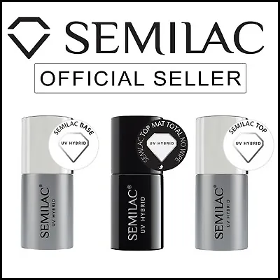 £13.90 • Buy Semilac Nail Gel Polish UV/LED Soak Off Primer, Top, Base Fiber Base Coats Hardi
