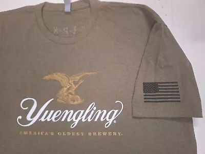 NEW Yuengling T Shirt * TAPS * 3XL Military USA Flag On Sleeve Unisex Green Beer • $19.99