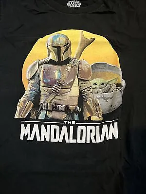 Fifth Sun Star Wars Mens Black Graphic T Shirt The Mandalorian Size XL • $7.19
