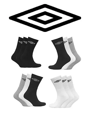 1/3/6 Pairs High-Quality Umbro Mens Crew Sports Cotton-Rich Shoe Liners Socks • £3.99