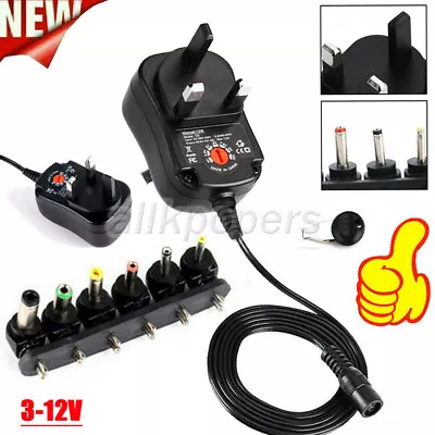 £8.51 • Buy 3V/4.5V/5V/6V/7.5V/9V/12V Universal Mains AC/DC Power Supply Adapter Charger