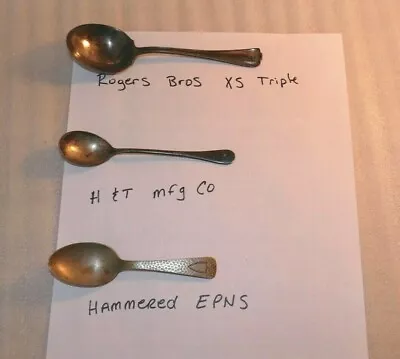 Vintage Rogers Bros Hammered EPNS H & T Mfg Co Lot Of 3 Spoons • $9.96