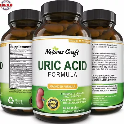 $23.99 • Buy Uric Acid Kidney Support Vitamins - Herbal Cleanse Detox For Joint Pain Swelling