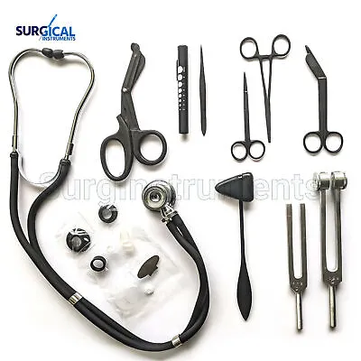 Black Medical Kit Diagnostic EMT Nursing Surgical EMS Student Paramedic German G • $22.99
