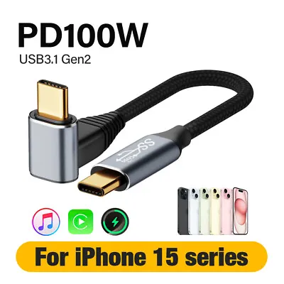 100W 90 Degree Right Elbow Angled Fast Charging USB3.1 Gen2 Type-C Charger Cable • $16.98