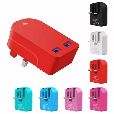 Folding Universal 3.1A/15W 2-Port Dual USB Mains Wall Charger Plug Adapter UK • £6.13