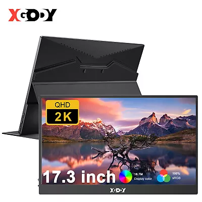 17.3  2K Portable Monitor QHD 2560*1440P 60HZ 100% SRGB HDMI USB IPS Screen HDMI • $235.69