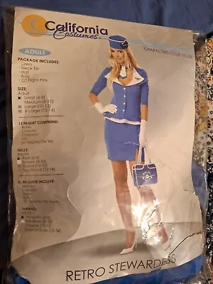 Ladies Air Hostess Plane Cabin Crew Stewardess Uniform Fancy Dress Hen Costume • £15