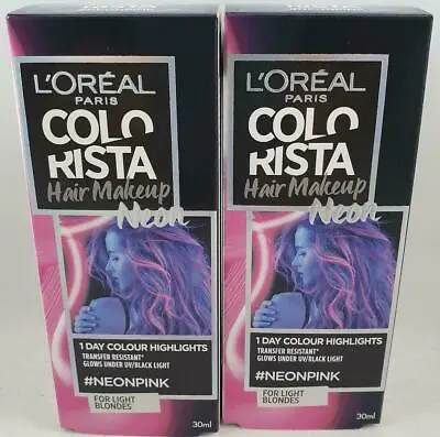 L'Oreal Colorista Neon Pink Hair Makeup Hair Colour 30ml X 2 • £7.95