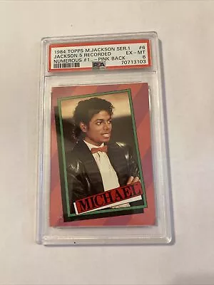 1984 Michael Jackson Series 1 Jackson 5 Recorded Numerous #1 Card #6 Pink Black • $250