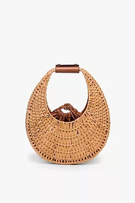 $328 • Buy AUTH NWT Staud Rattan Moon Bag Natural