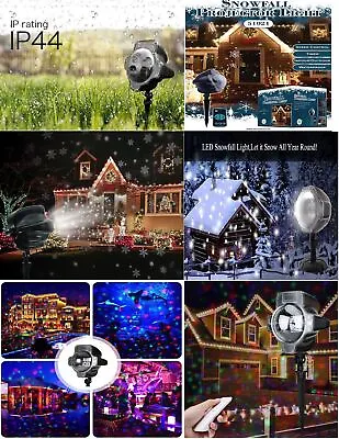 Snow Falling LED Moving Laser Projector Lights Christmas Xmas Home Decorations  • £23.74