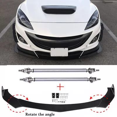 For Mazda Speed 3 5 6 CX3 CX5 CX7 Front Bumper Lip Splitter Spoiler + Strut Rods • $65.46